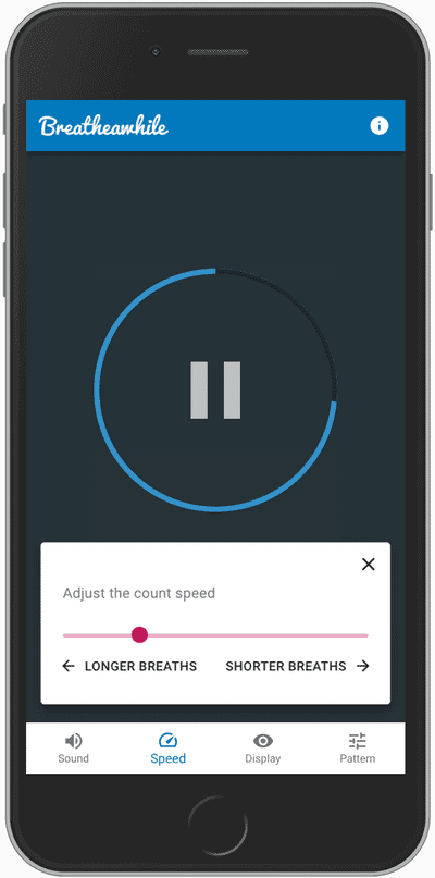 Showing speed options on an iPhone