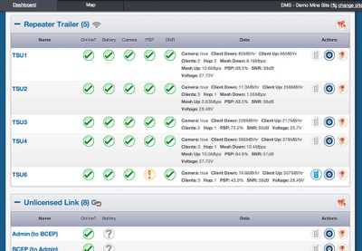 Desktop dashboard view