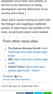 News from other sites feature on mobile