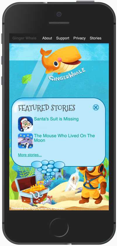 Sample screen from the Ginger Whale home page